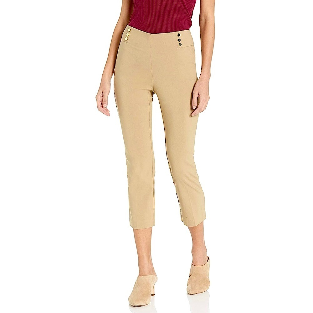 RAFAELLA   Supreme Stretch Twill Capri Pant with Comfort Fit, in Sandalwood